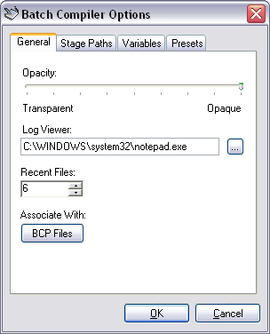 Options Form - General Tab