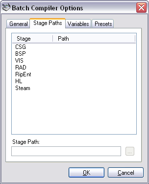 Options Form - Stage Paths Tab