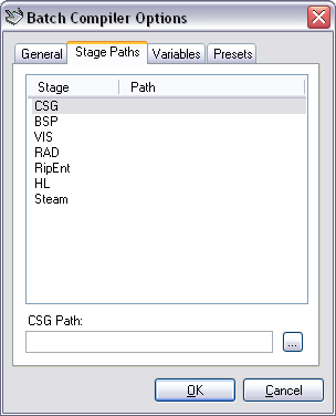 Options Form - Stage Paths Tab