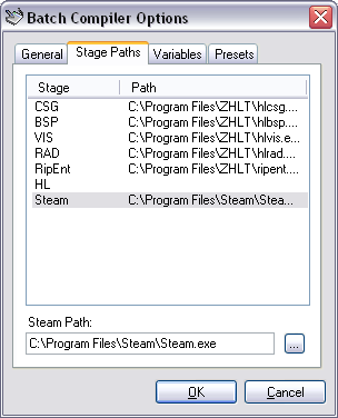 Options Form - Stage Paths Tab