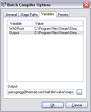 Options Form - Variables Tab