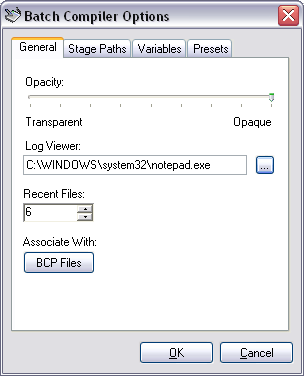 Options Form - General Tab