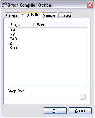 Options Form - Stage Paths Tab