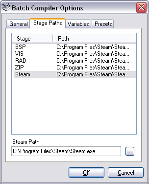 Options Form - Stage Paths Tab