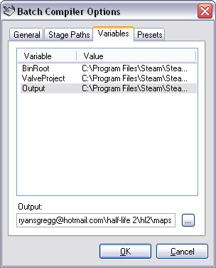 Options Form - Variables Tab